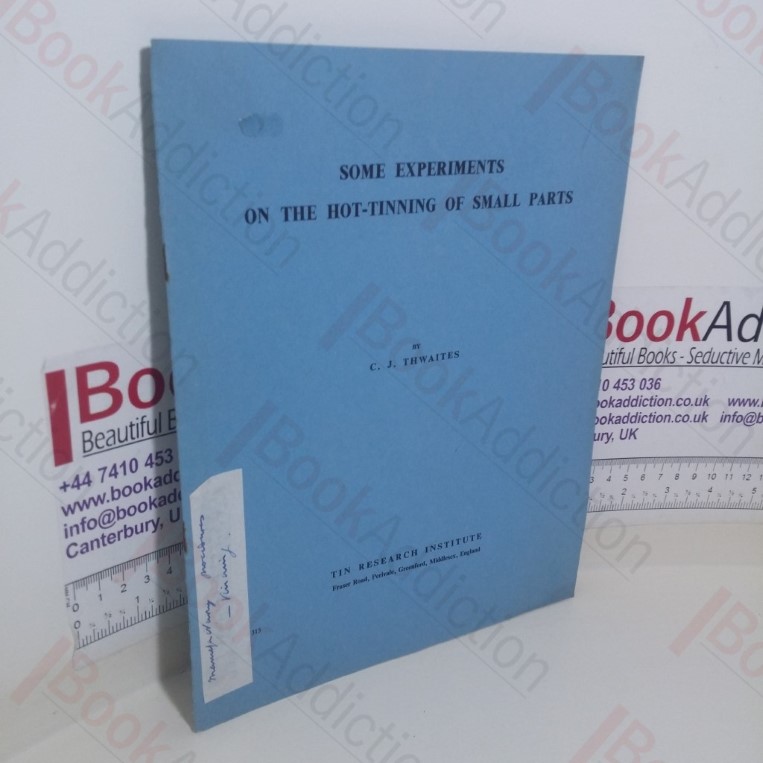 Some Experiements on the  Hot-tinning of Small Parts