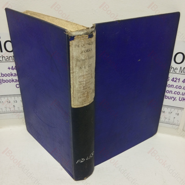 Speculations Literary and Philosophic (De Qunicey’s Works, Volume XII)
