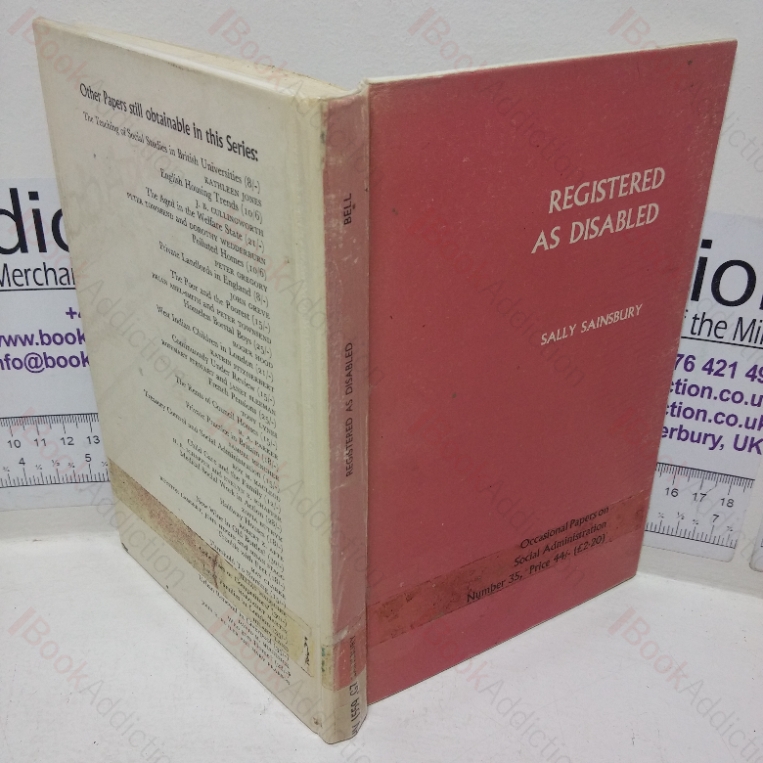 Registered as Disabled (Occasional Papers on Social Administration, No 35)