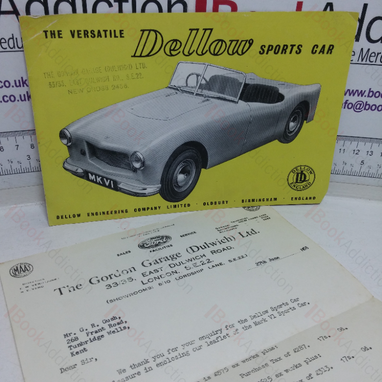 The Versatile Dellow Sports Car, Mark IV (Brochure) plus Unique Quote for Car Supply, dated 1958